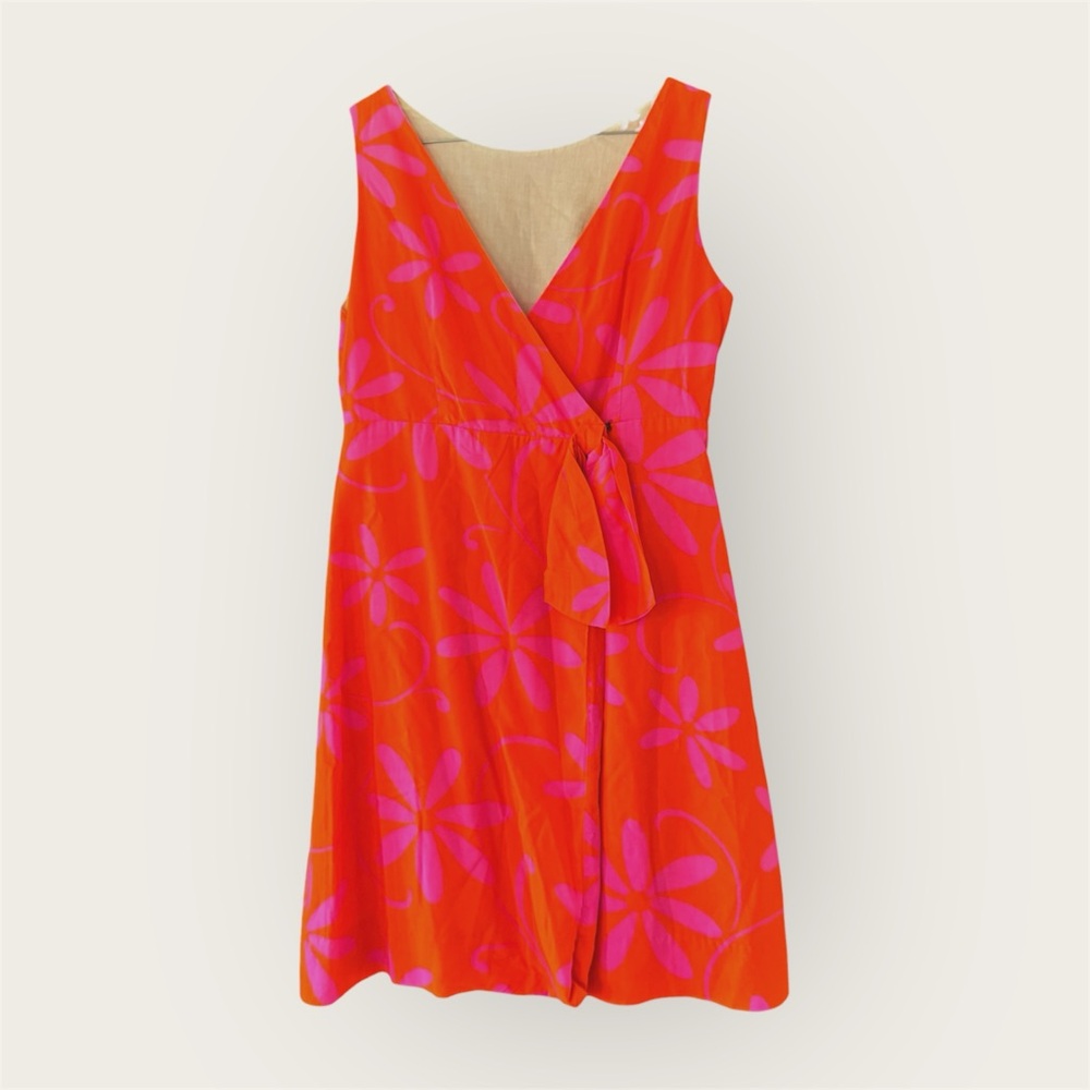 Vintage Lilia Hawaii Wrap Dress Tiare Print Dayglo Psychedelic